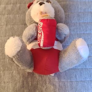 Coca-Cola Gray Plush Bear with Red Can